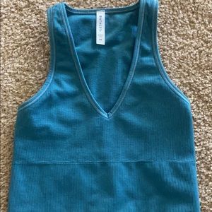 Athleta blue crop tank, never worn.